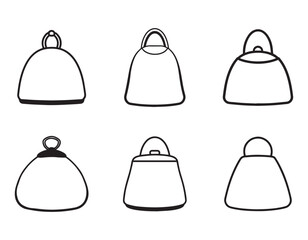 hob bag sketch icon silhouette vector illustration