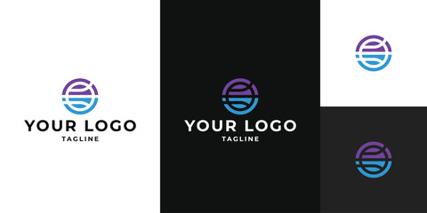 Abstract Circular Gradient Logo Template