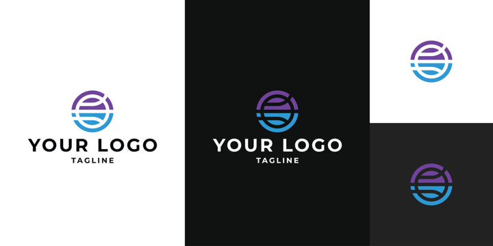 Abstract Circular Gradient Logo Template