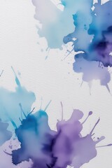 Obraz premium Watercolor Abstract Background in Blue and Purple with Textured Paper