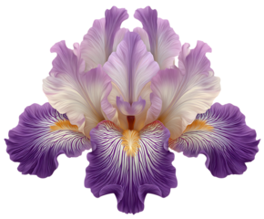 Artistic Display of Bearded Iris Flowers in Bloom