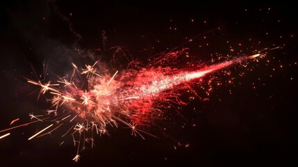 Vibrant sparkler lighting up the darkness.