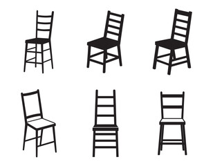 ladder back chair icon silhouette vector illustration