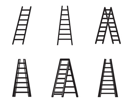 ladder icon silhouette vector illustration