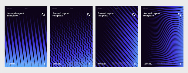 Futuristic posters with minimal gradient patterns. Eps10 vector.