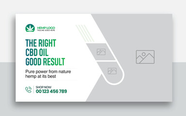 Hemp product CBD oil youtube thumbnail and web banner template design