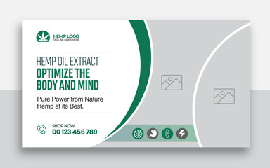 Hemp product CBD oil youtube thumbnail and web banner template design