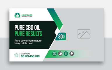 Hemp product CBD oil youtube thumbnail and web banner template design