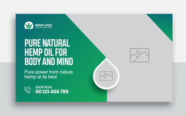 Hemp product CBD oil youtube thumbnail and web banner template design