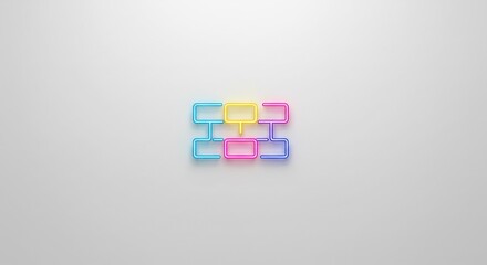 Colorful 3D Rectangular Flowchart on White Background