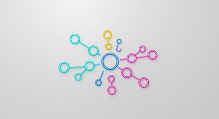 Colorful Circular Network Connection Abstract Illustration