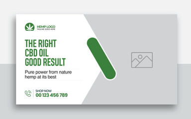 Hemp product CBD oil youtube thumbnail and web banner template design