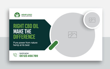 Hemp product CBD oil youtube thumbnail and web banner template design