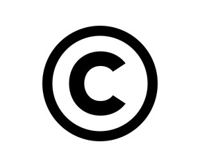 Black copyright icon. Copyright sign and symbol illustration on transparent background. 