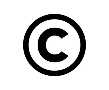 Black copyright icon. Copyright sign and symbol illustration on transparent background. 