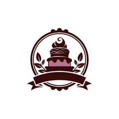 Elegant silhouette of a lovely bakery logo