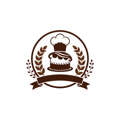 Elegant silhouette of a lovely bakery logo