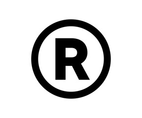 Obraz na płótnie Canvas Registered trademark symbol icon. Copyright mark symbol icon. Intellectual property sign illustration on transparent background. 