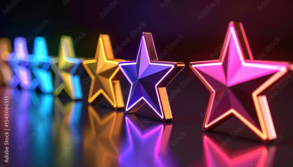 Poster abstract background with colorful stars