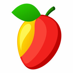 Minimal Red Mango Clipart Design