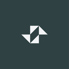 S tech abstract icon logo, letter S with Tech touch
