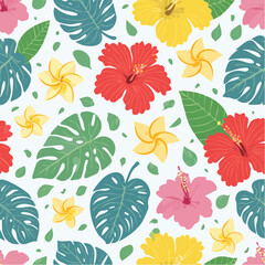 Tropical Flower Seamless Pattern