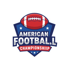 american football logo. sport emblem, badge, design elements, logotype template vector illustration