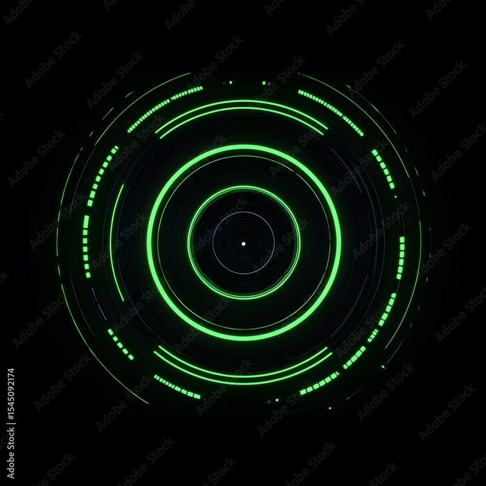 Poster 4k blue circular animation separated from a black green screen background, used for hud interface el