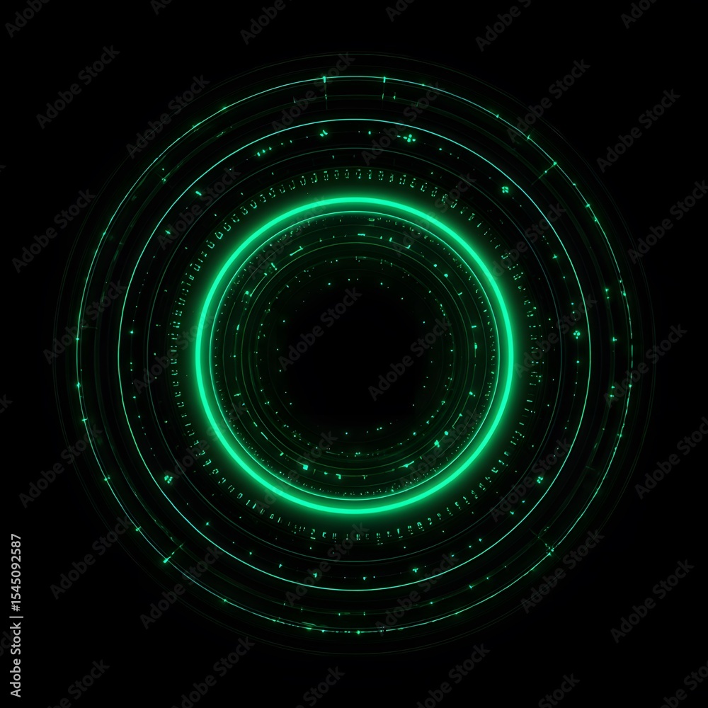 Poster 4k blue circular animation separated from a white green screen background, used for hud interface el