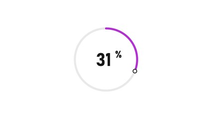 31 percent number loading circle icon pie chart illustration 4K resolution.