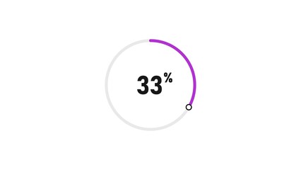 33 percent number loading circle icon pie chart illustration 4K resolution.