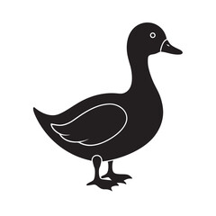 Profile View Duck Farm Bird Silhouette