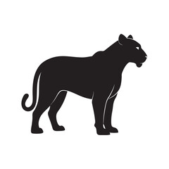 Profile View Tiger Striped Cat Silhouette