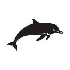 Fototapeta premium Profile View Dolphin Ocean Mammal Silhouette