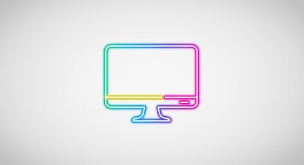 Naklejka premium Neon Computer Monitor Illustration