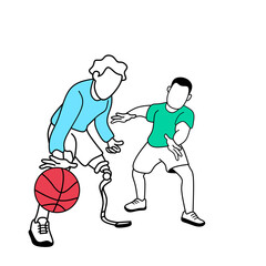 An illustration of The disability basketball athletics played in outdoor minimalist flat art