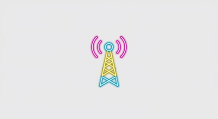 Neon Lines Communication Tower Signal