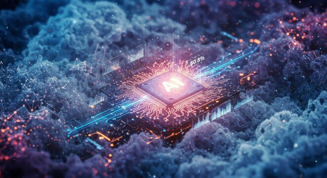 Advanced artificial intelligence chip embedded in a digital cloud