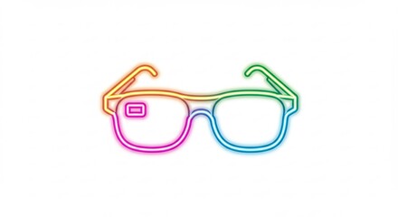 Neon Rainbow Glasses Illustration