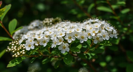 White flowers in cluster