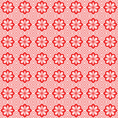 Modern Retro Floral Pattern with Repeating Ornamental Motifs for Wallpaper or Fashion, Seamless Ethnic Floral Design for Luxury Fabric, Textile, and Home Decor