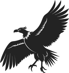 This collection of black and white images depicts illustrations of vultures, some shown perched, others in flight, and one with a more stylized or cartoonish appearance.