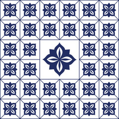 Geometric Floral Tiling with Bright Petals and Symmetrical Layout for Surface Pattern Design, Bold and Modern Seamless Floral Design with Traditional Ethnic Motifs for Packaging and Crafts