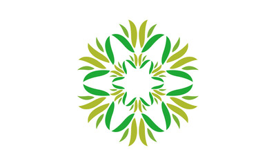 Floral Leaves Logo Design – Elegant Arrangement of Leaf and Flower Elements Representing Nature, Growth, and Beauty