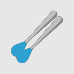Pair of Simple Blue Tipped Tweezers Illustration