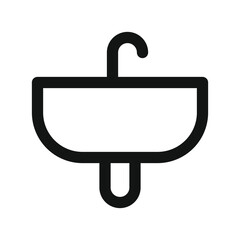 Obraz premium Washbowl UI icon, wash basin simple line user interface vector symbol
