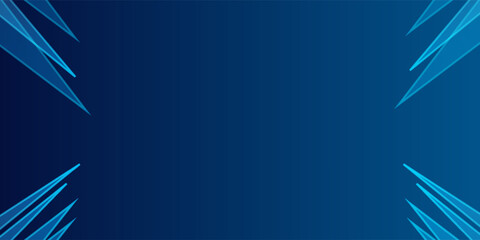 Abstract modern blue horizontal banner background with geometric diagonal overlay layer and glowing lines. Suit for banner, poster, cover, header, flyer, brochure, website, presentation.