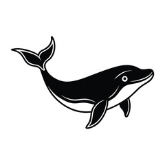 Whale Silhouette Vector Art – Marine Animal Clipart Design