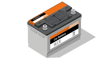 Fototapeta premium High-Quality Isometric Illustration of a Car Battery