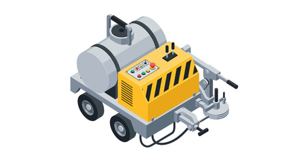 Fototapeta premium Industrial Cleaning Equipment High-Pressure Washer on Wheels